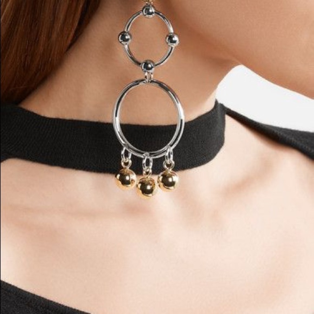 Eddie Borgo Silver Barbell Earrings